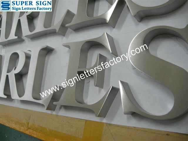 fabricated stainless steel letter sign 65
